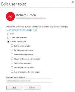 Office 365 User Roles